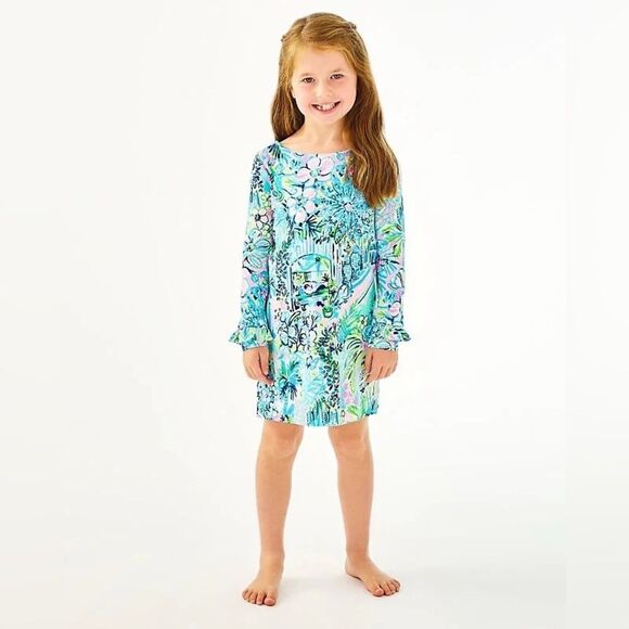 Lilly Pulitzer Girls UPF 50+ Mini Sophie Ruffle Dress XL (12-14) UPF 50+ - Picture 2 of 14